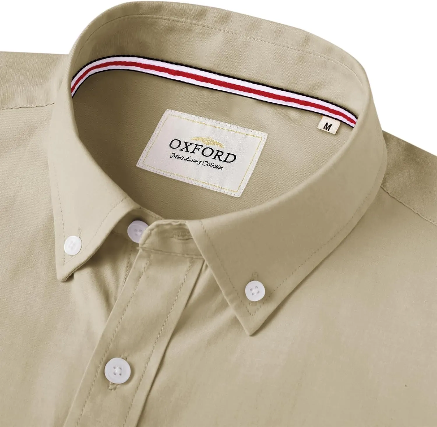Alimens & Gentle Mens Solid Oxford Shirt Long Sleeve Dress Shirt Work Casual Button Down Shirts with Pocket