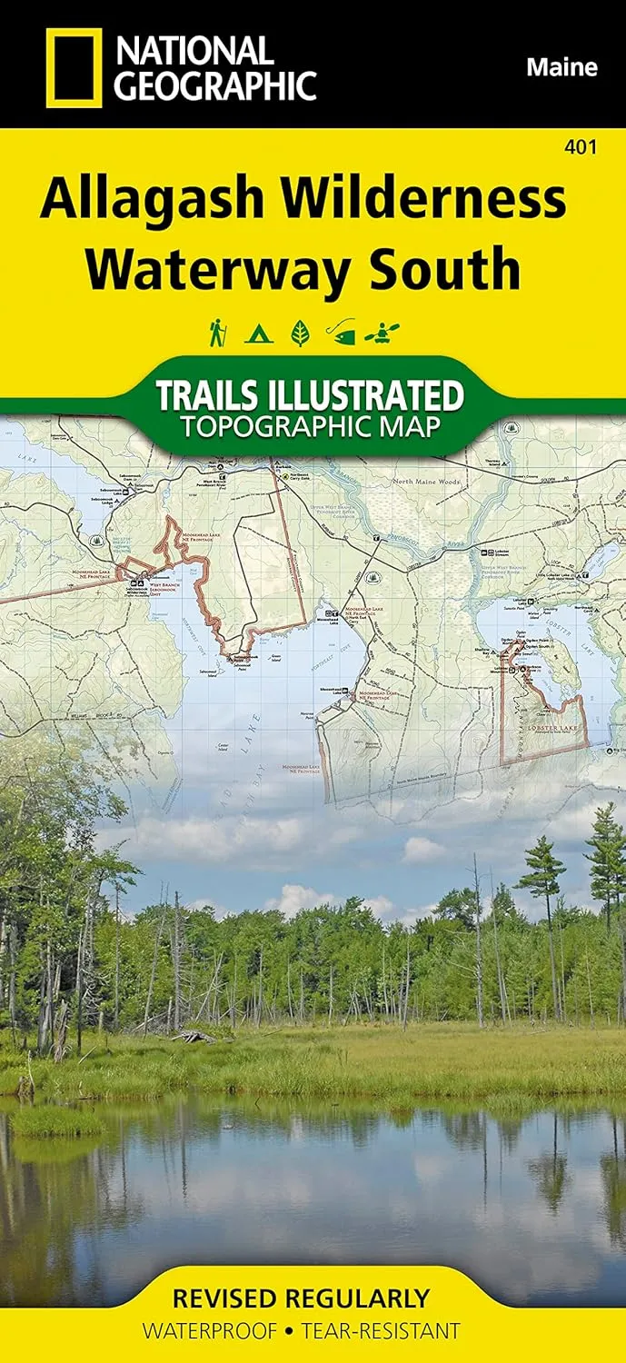 Allagash Wilderness Waterway South Map (National Geographic Trails Illustrated Map, 401) Map  Folded Map, January 1, 2020