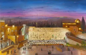 Art Masterpiece Night at the Kotel Original Canvas