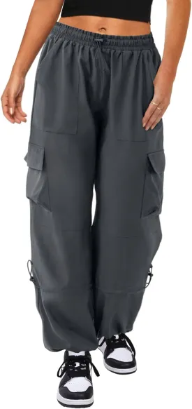 Cargo Pants Women High Waisted Parachute Pants with Pockets Quick Dry Lightweight Baggy Pants