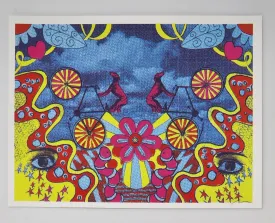 Dog Bike Trippy Silkscreen Print by Nate Duval