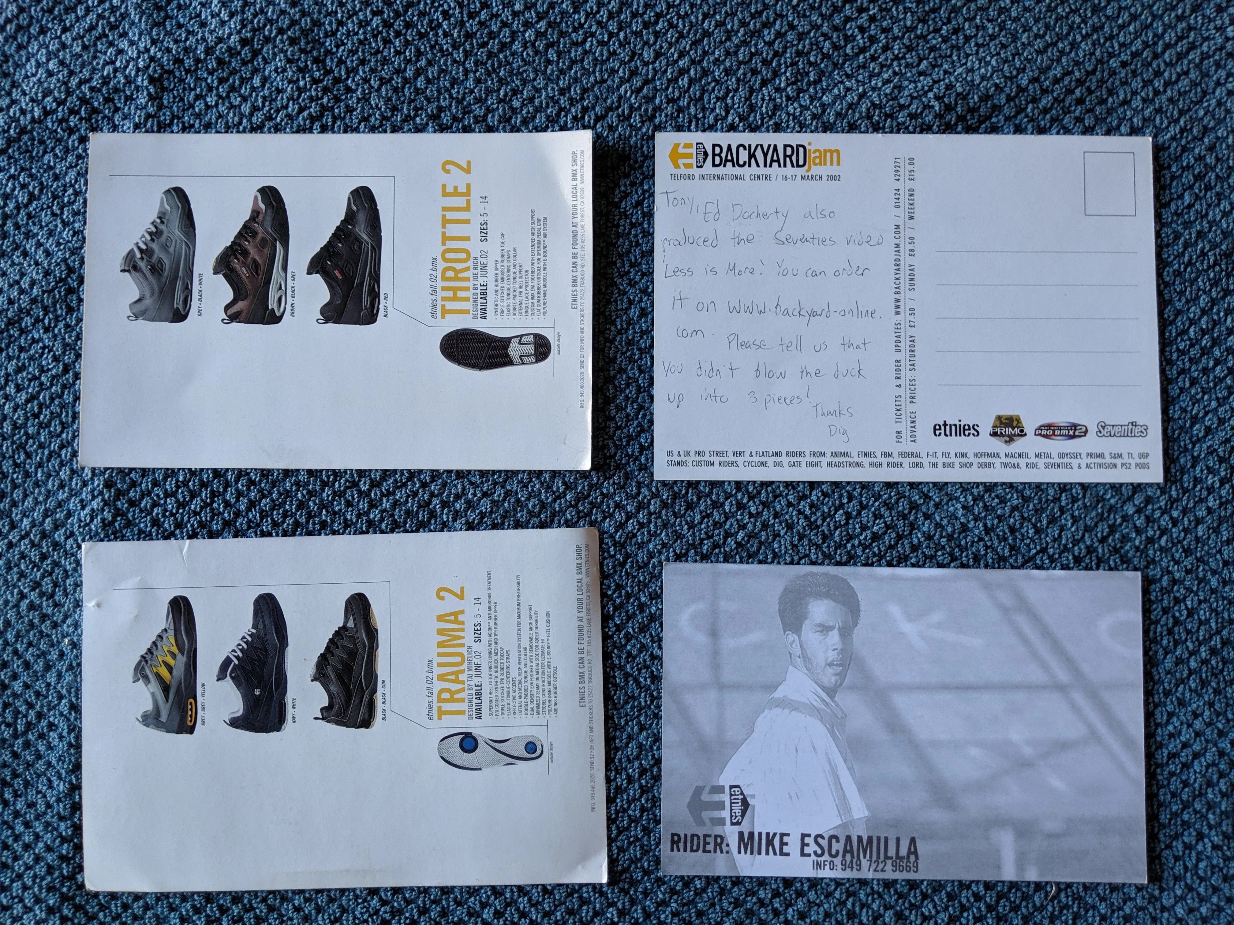 Etnies bmx promo cards 2002