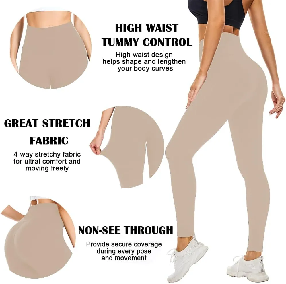 FULLSOFT Soft Leggings for Women - High Waisted Tummy Control No See Through Workout Yoga Pants