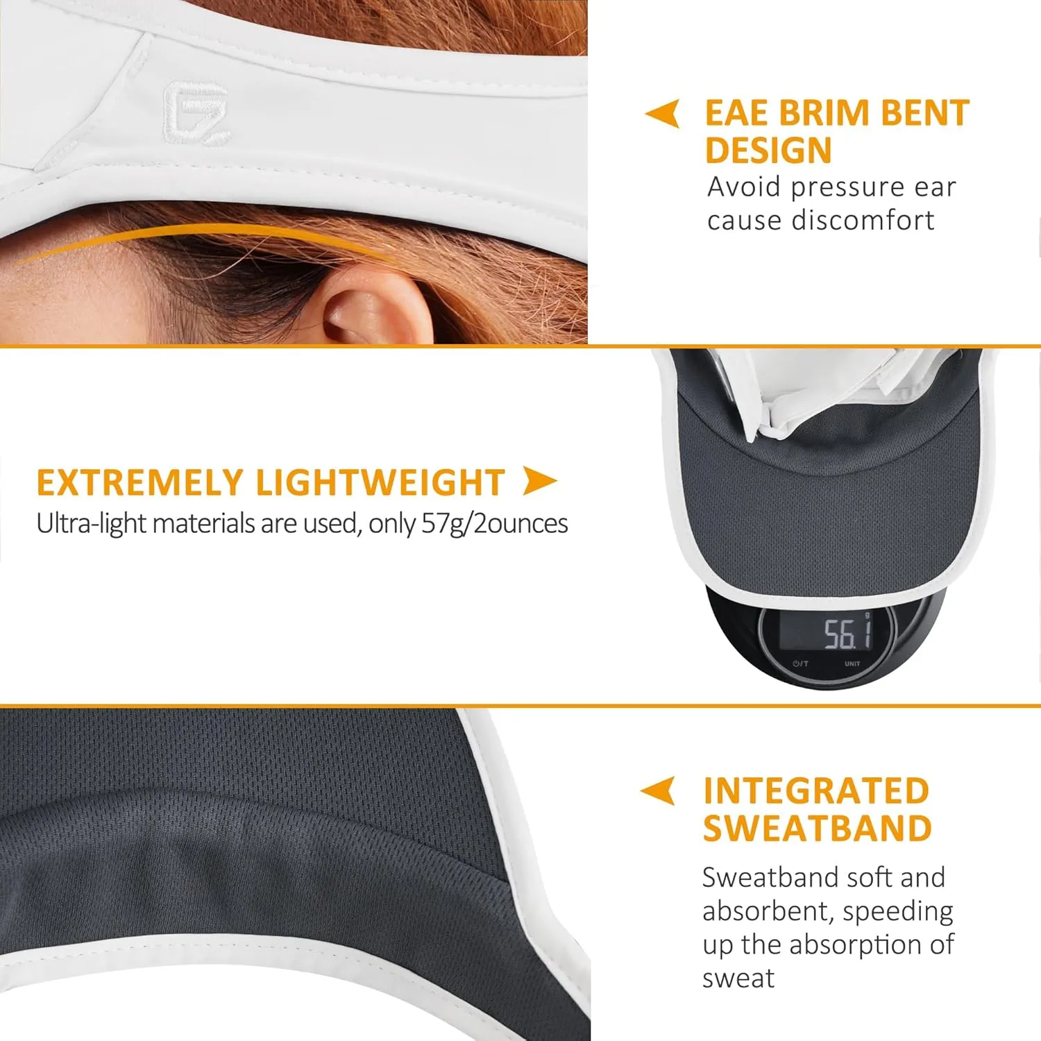 GADIEMKENSD Foldable Sun Visor Hat UPF 50  Lightweight Adjustable