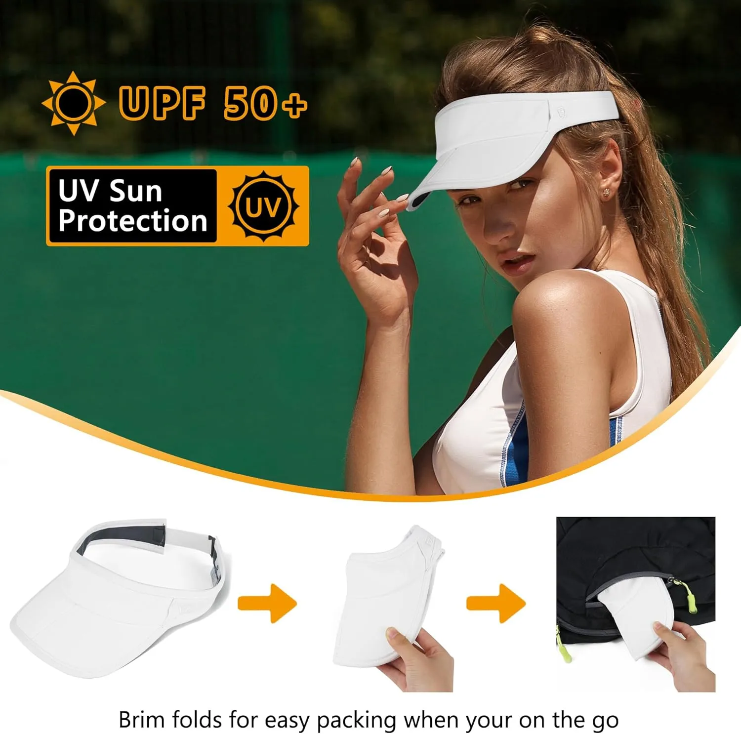GADIEMKENSD Foldable Sun Visor Hat UPF 50  Lightweight Adjustable