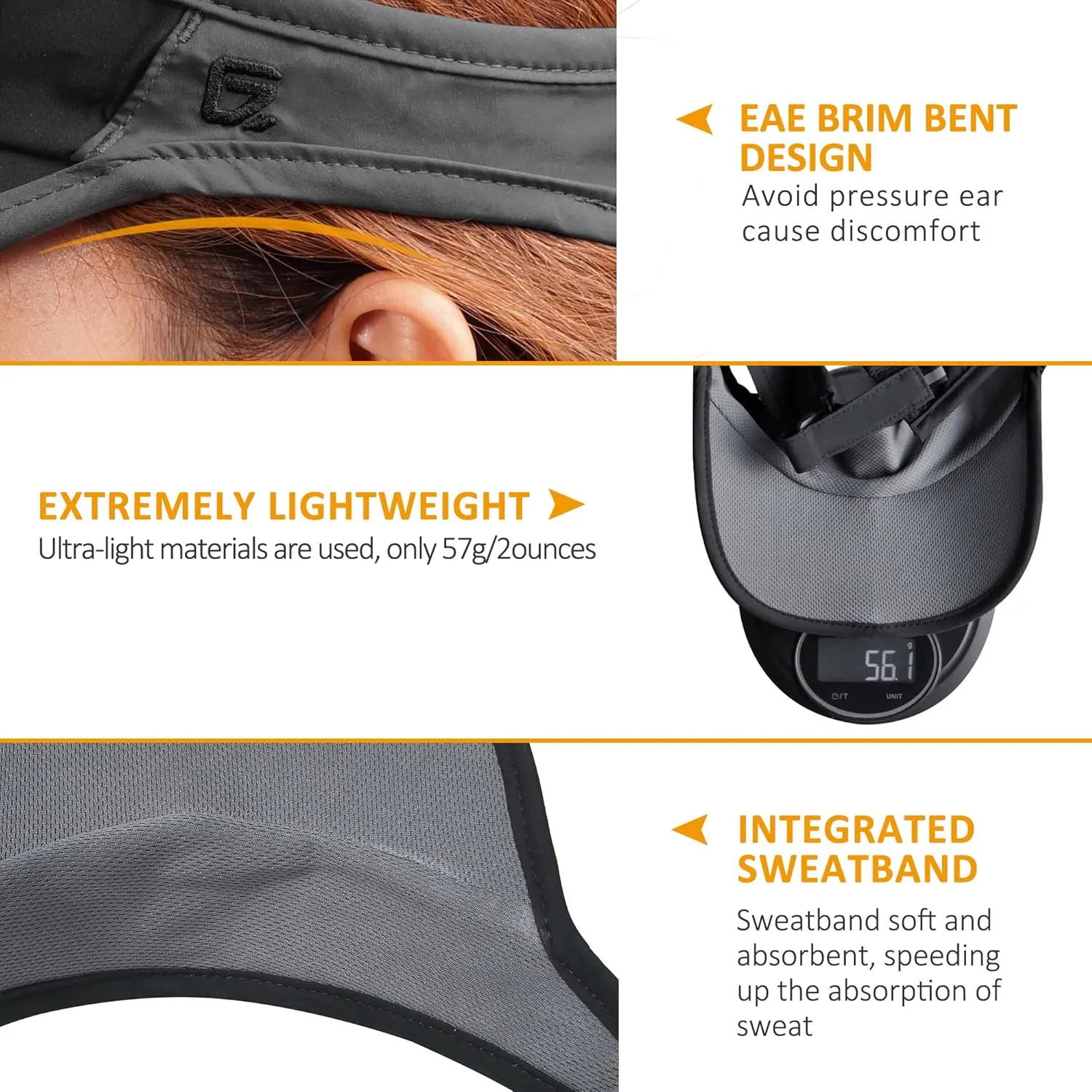 GADIEMKENSD Foldable Sun Visor Hat UPF 50  Lightweight Adjustable