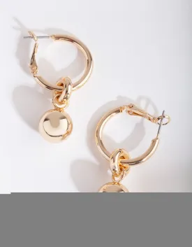 Gold Chunky Ball Hoop Earrings