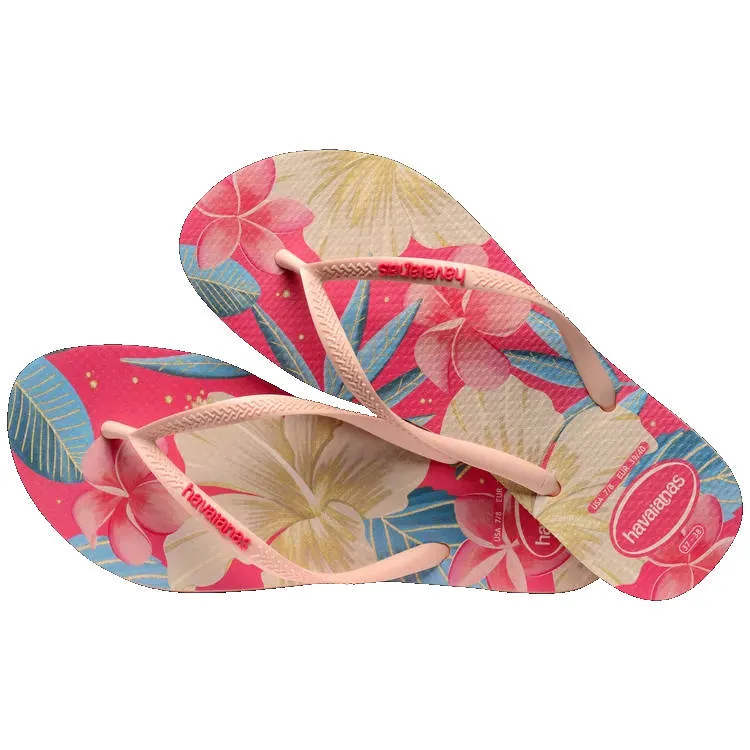 Havaianas Womens Slim Floral Sandal Pink Pink