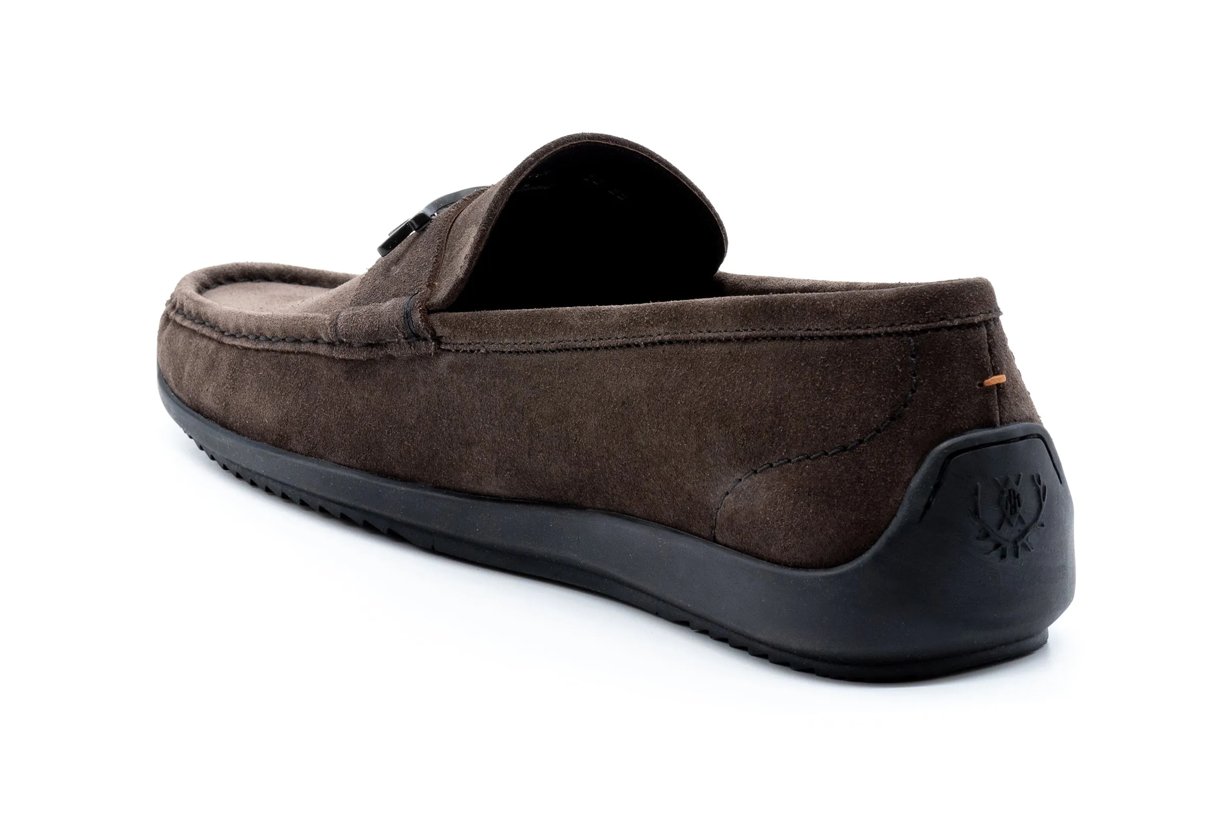 Jameson Suede Antler Bit Loafers - Smoke
