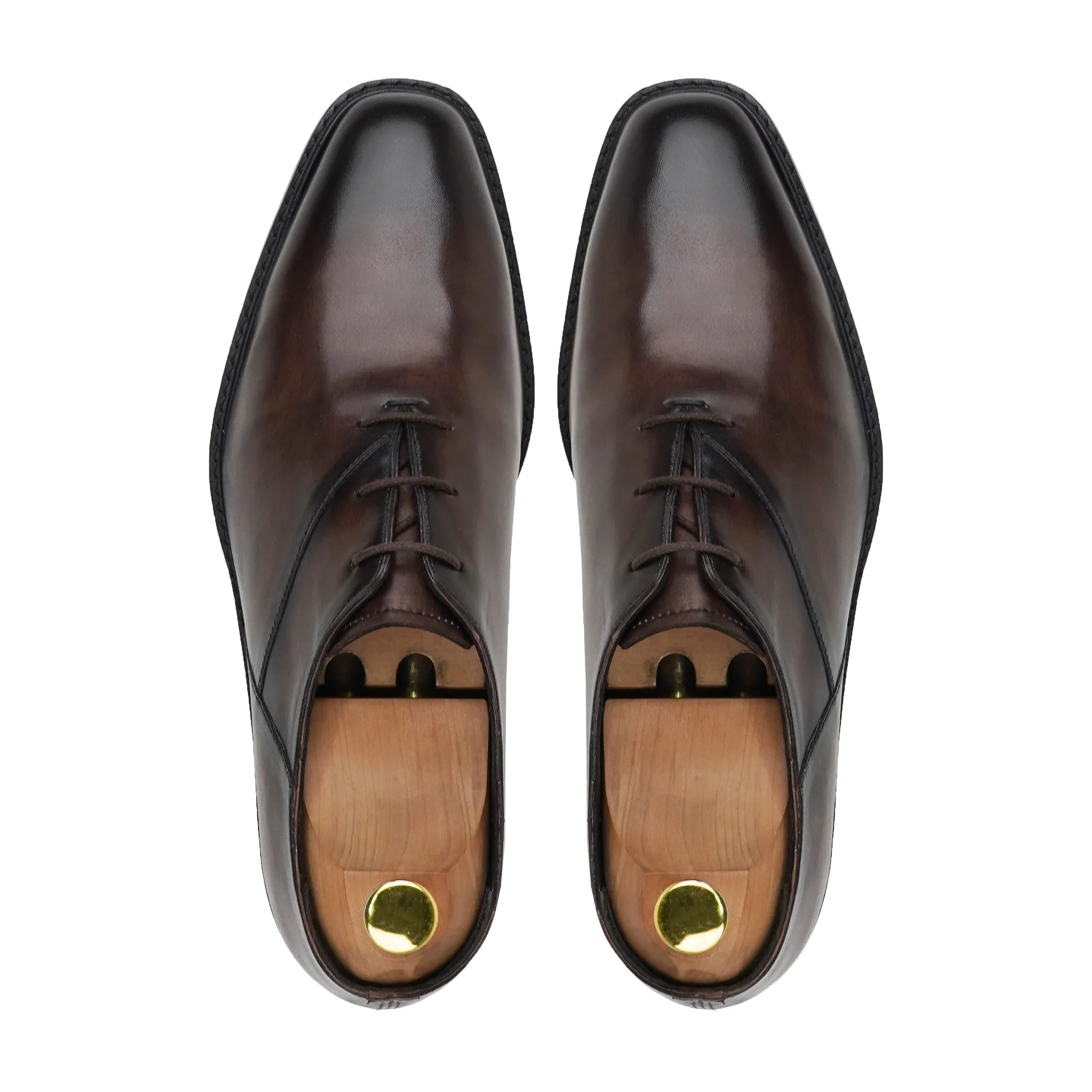 Kawasaki - Men's Burnished Brown Patina Calf Leather Oxford Shoe
