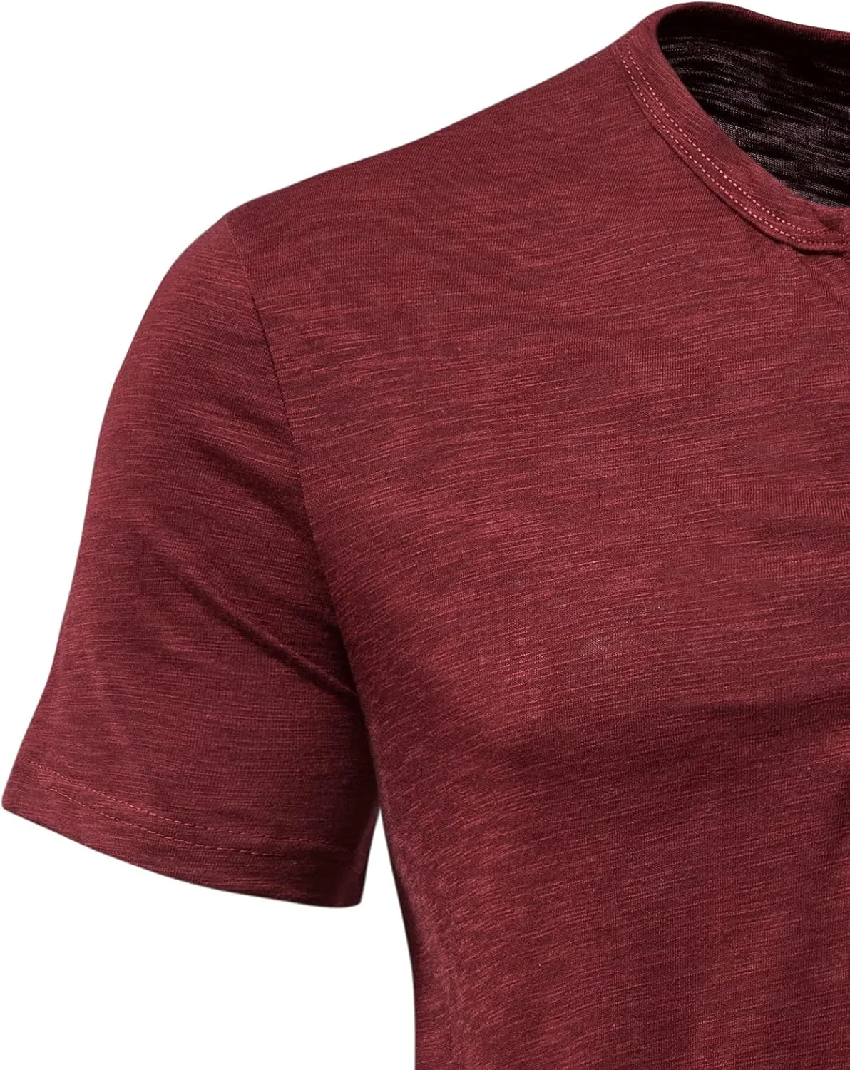 Men's Short Sleeve Henley Shirt Casual Stretchy Slim Fit T Shirt