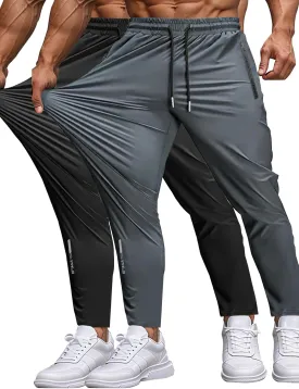 Men's Sweatpants Lightweight Active Pants Quick Dry for Running ??Jogging ??Yoga??Golf with Zipper Pockets