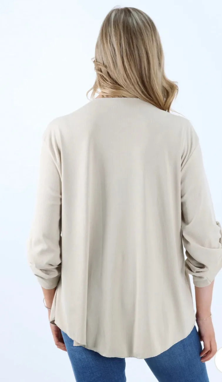 Ribbed glitter top with necklace