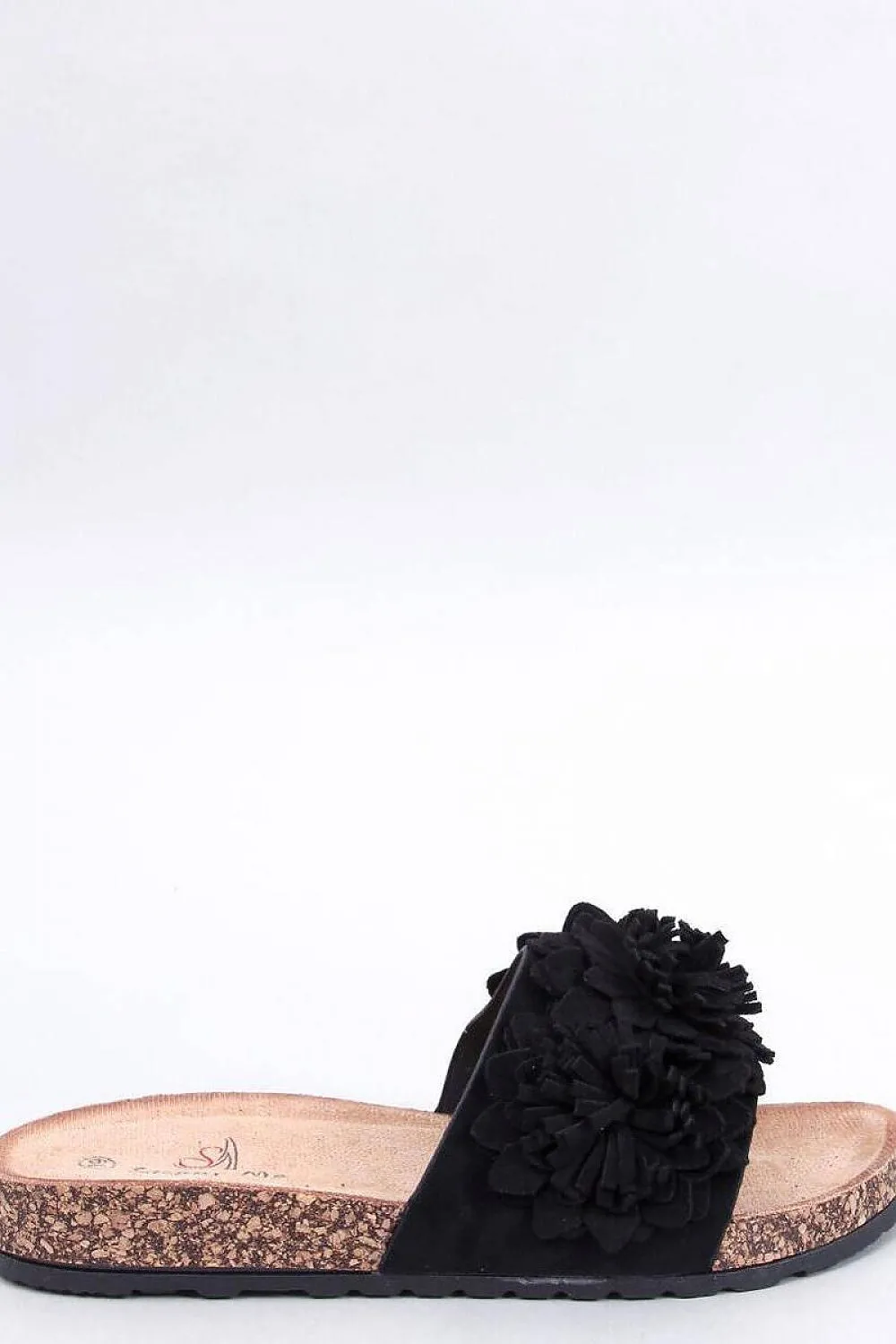 TEEK - Black Three Bloom Cork Sole Sides