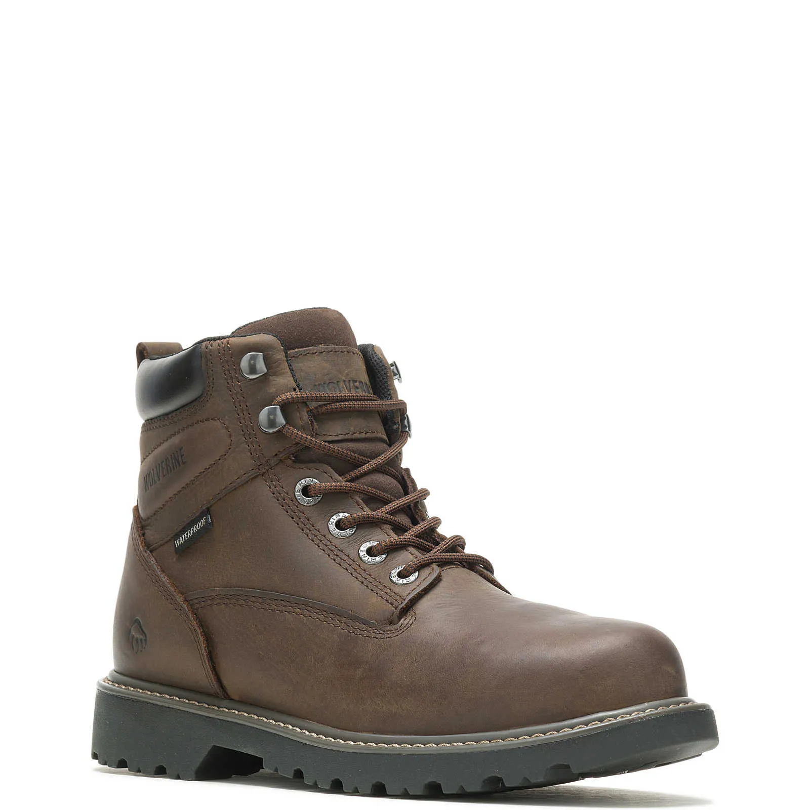 Wolverine W10633 Men's Floorhand Waterproof Steel-Toe 6" Work Boot - Dark Brown